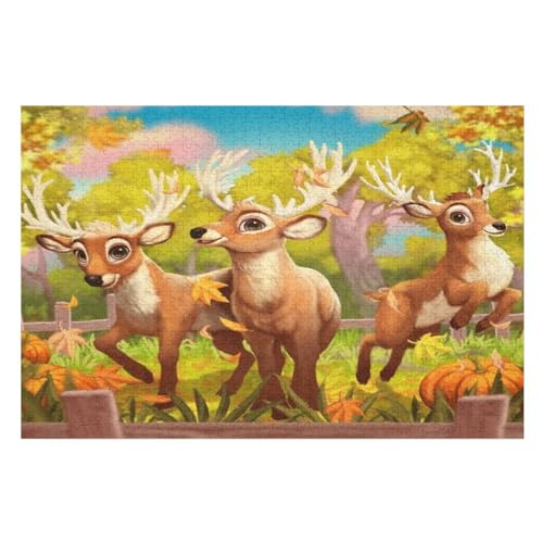 REH – Puzzle 1000 Teile, Holzpuzzle, Herausforderndes Geschicklichkeitsspiel Für Die Ganze Familie, Kinder Erwachsenenpuzzle Ab 12 Jahren （75×50cm） von AAPZY