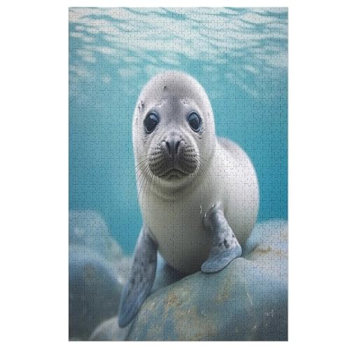 Robbe Puzzle Für Erwachsene 1000 Teile Premium 100% Recyceltes Brett Zum Lernen, Lernspielzeug, Familienspiele Kinder Holzpuzzle （78×53cm） von AAPZY
