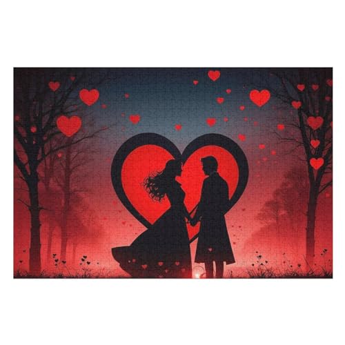 RomAmeiseic Couple Holzpuzzle 1000 Teile, Knobelspiele Für Erwachsene, Teenager, Puzzles Unmögliche - Kinder Puzzle Zimmer Deko （75×50cm） von AAPZY