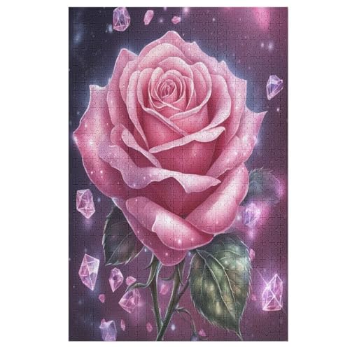 Rose -Puzzle, 1000 Teile,Holzpuzzle Für Erwachsene Kinder, Lustiges Spielzeug, Denkspiel, Spielzeug, Bildungsspiel, Herausforderung, Pädagogisch, （78×53cm） von AAPZY