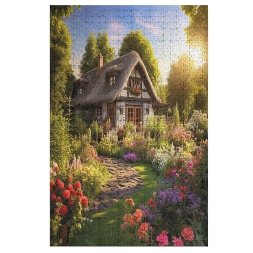 AAPZY Rustikales Cottage Holzpuzzle 1000 Teile, Puzzle für Erwachsene und Kinder ab 12 Jahren, Impossible Puzzle, Geschicklichkeitsspiel, Home Dekoration, 78x53 cm von AAPZY