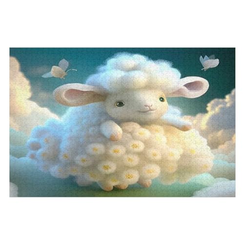 Schaf Puzzle 1000 Teile,Puzzles Für Erwachsene, Impossible Puzzle, Geschicklichkeitsspiel Für Die Ganze Familie, Puzzle Kinder,Holzpuzzle-Geschenk,Raumdekoration, （75×50cm） von AAPZY