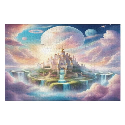 Schloss Holzpuzzle 1000 Teile Klassische Puzzles Erwachsene Kinder Puzzle DIY Kit Holzspielzeug Einzigartiges Geschenk Moderne Wohnkultur （75×50cm） von AAPZY