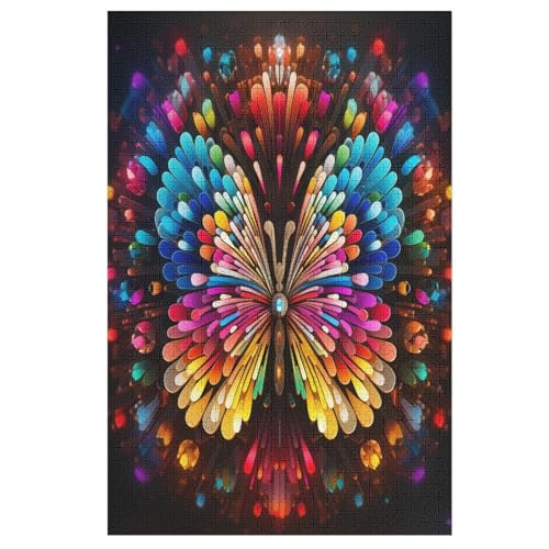 Schmetterling Holzpuzzle 1000 Teile Klassische Puzzles Erwachsene Kinder Puzzle DIY Kit Holzspielzeug Einzigartiges Geschenk Moderne Wohnkultur （78×53cm） von AAPZY