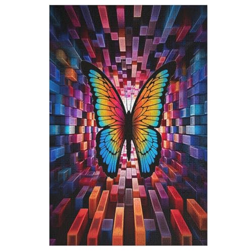 Schmetterling -Puzzle, 1000 Teile,Holzpuzzle Für Erwachsene Kinder, Lustiges Spielzeug, Denkspiel, Spielzeug, Bildungsspiel, Herausforderung, Pädagogisch, （78×53cm） von AAPZY