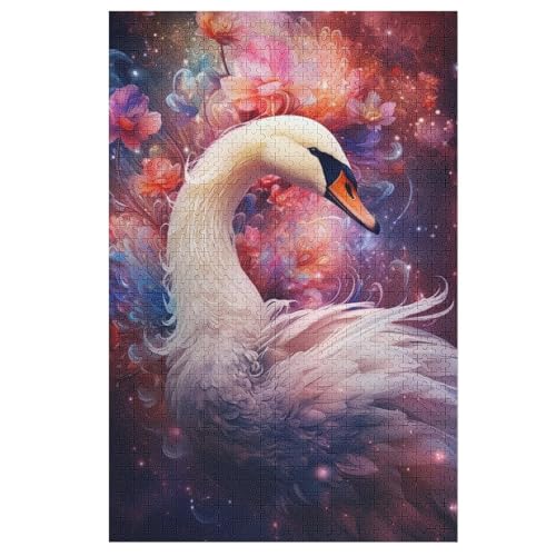 Schwan – Puzzle 1000 Teile, Holzpuzzle, Herausforderndes Geschicklichkeitsspiel Für Die Ganze Familie, Kinder Erwachsenenpuzzle Ab 12 Jahren （78×53cm） von AAPZY