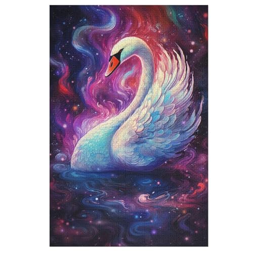 Schwan – Puzzle 1000 Teile, Holzpuzzle, Herausforderndes Geschicklichkeitsspiel Für Die Ganze Familie, Kinder Erwachsenenpuzzle Ab 12 Jahren （78×53cm） von AAPZY