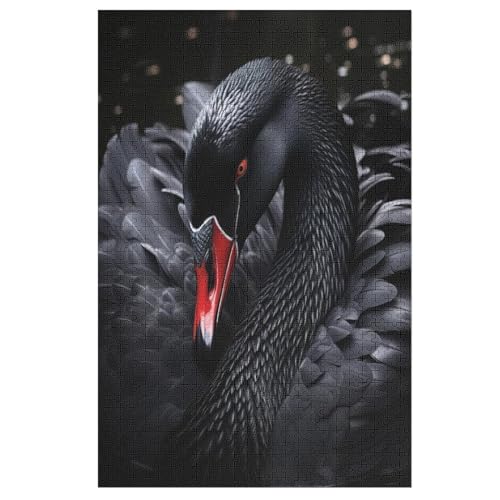 Schwan Puzzle Für Erwachsene 1000 Teile Premium 100% Recyceltes Brett Zum Lernen, Lernspielzeug, Familienspiele Kinder Holzpuzzle （78×53cm） von AAPZY