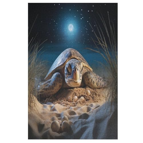 Sea Schildkrötes,1000 Teile,Holzpuzzle,einzigartiges Puzzle,kreatives Puzzle,Geschenk Für Erwachsene,Familienspiel,Herausforderungsaktivität,（78×53cm） von AAPZY