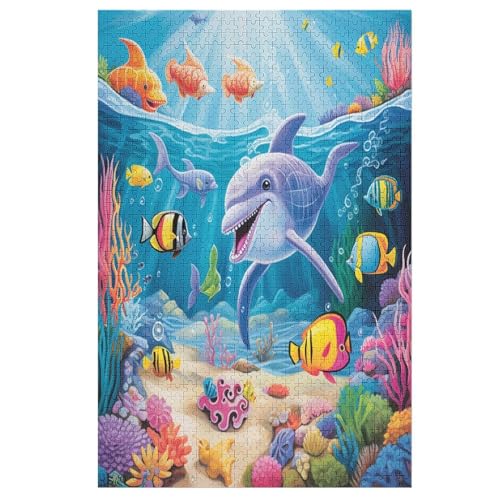 Seabed A School of Fisch Puzzle 1000 Teile,Puzzles Für Erwachsene, Impossible Puzzle, Geschicklichkeitsspiel Für Die Ganze Familie, Puzzle Kinder,Holzpuzzle-Geschenk,Raumdekoration, （78×53cm） von AAPZY