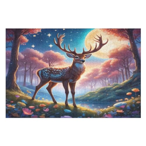 Sika REH 1000 Teile Puzzle, Holzpuzzle, Puzzles Für Erwachsene Kinder, 1000 Teile Puzzle Für Jugendliche & Erwachsene Lernspiel Herausforderungsspielzeug （75×50cm） von AAPZY