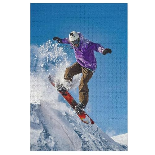Snowboard Puzzles 1000 Teile Erwachsener Kniffel Spaß Für Die Ganze Familie - 1000 Puzzleteilige Motive, Holzpuzzle Kinder Erwachsene, Impossible Puzzle Schwer （78×53cm） von AAPZY