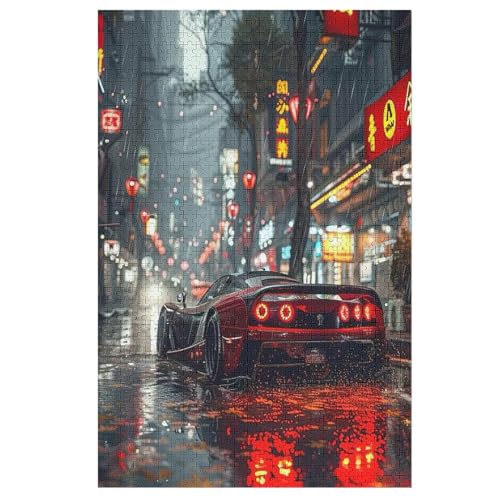 Sportwagen 1000 Teile Puzzle Für Erwachsene, Herausforderung Puzzles - Familienpuzzle Verringerter Druck Schwieriges Puzzle Rahmen Holzpuzzle Für Erwachsene Kinder 12+ 78×53cm von AAPZY