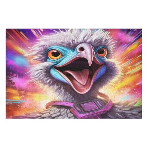 Strauß Holzpuzzle 1000 Teile,Puzzles Für Erwachsene, Impossible Puzzle, Geschicklichkeitsspiel Für Die Ganze Familie,Home Dekoration Puzzle, Puzzle Kinder Legespiel （75×50cm） von AAPZY
