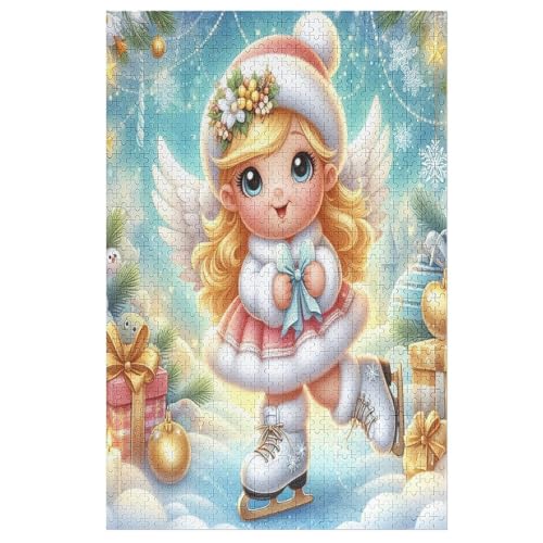 Süßer kleiner Engel Puzzle 1000 Teile,Puzzles Für Erwachsene, Impossible Puzzle, Geschicklichkeitsspiel Für Die Ganze Familie, Puzzle Kinder,Holzpuzzle-Geschenk,Raumdekoration, （78×53cm） von AAPZY