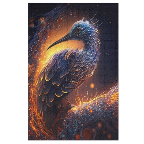 Tier Heron Holzpuzzle 1000 Teile,Puzzles Für Erwachsene, Impossible Puzzle, Geschicklichkeitsspiel Für Die Ganze Familie,Home Dekoration Puzzle, Puzzle Kinder Legespiel （78×53cm） von AAPZY