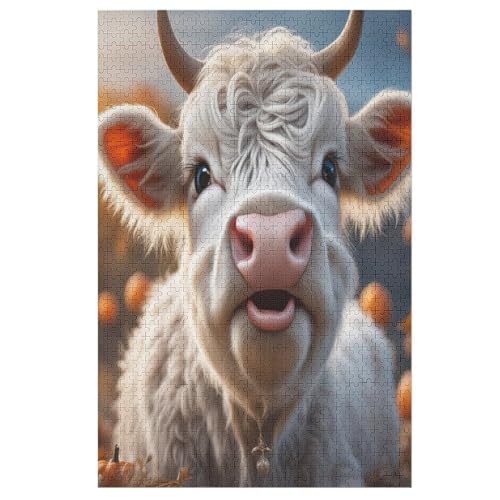 Tierkuh Puzzle 1000 Teile,Puzzles Für Erwachsene, Impossible Puzzle, Geschicklichkeitsspiel Für Die Ganze Familie, Puzzle Kinder,Holzpuzzle-Geschenk,Raumdekoration, （78×53cm） von AAPZY