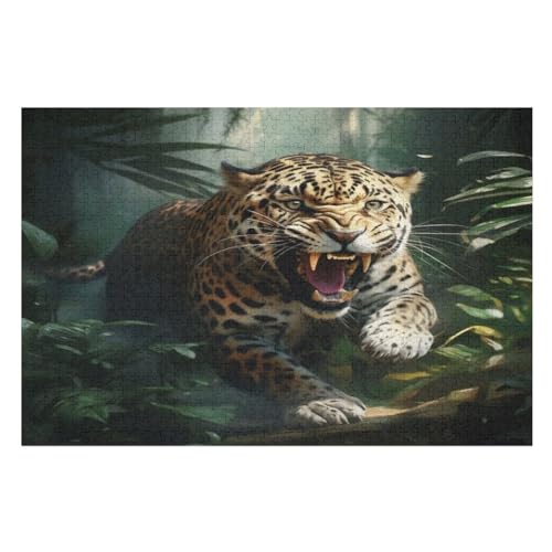 Tiger Holzpuzzle 1000 Teile Klassische Puzzles Erwachsene Kinder Puzzle DIY Kit Holzspielzeug Einzigartiges Geschenk Moderne Wohnkultur （75×50cm） von AAPZY