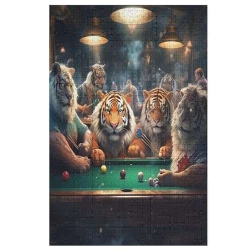 Tiger Puzzle 1000 Teile,Puzzles Für Erwachsene, Impossible Puzzle, Geschicklichkeitsspiel Für Die Ganze Familie, Puzzle Kinder,Holzpuzzle-Geschenk,Raumdekoration, （78×53cm） von AAPZY