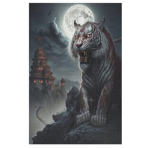 Tiger Puzzle Für Erwachsene 1000 Teile Premium 100% Recyceltes Brett Zum Lernen, Lernspielzeug, Familienspiele Kinder Holzpuzzle （78×53cm） von AAPZY