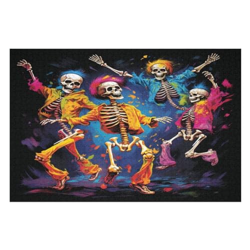 Totenkopf Holzpuzzle 1000 Teile Klassische Puzzles Erwachsene Kinder Puzzle DIY Kit Holzspielzeug Einzigartiges Geschenk Moderne Wohnkultur （75×50cm） von AAPZY