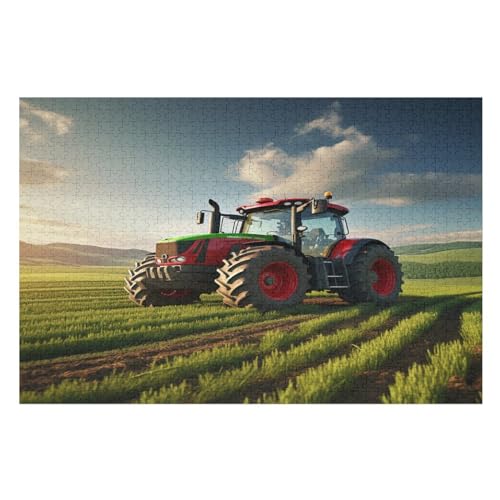Traktor,1000 Teile,Holzpuzzle,einzigartiges Puzzle,kreatives Puzzle,Geschenk Für Erwachsene,Familienspiel,Herausforderungsaktivität,（75×50cm） von AAPZY