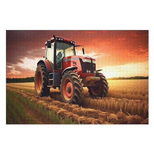 Traktor Holzpuzzle 1000 Teile Klassische Puzzles Erwachsene Kinder Puzzle DIY Kit Holzspielzeug Einzigartiges Geschenk Moderne Wohnkultur （75×50cm） von AAPZY
