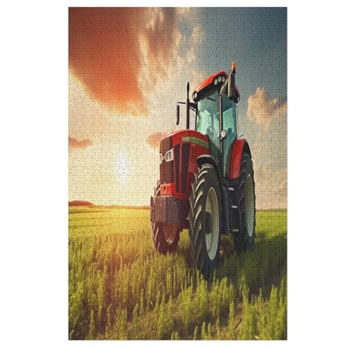 Traktor Puzzle 1000 Teile, Holzpuzzle Für Erwachsene, Impossible Puzzle, Geschicklichkeitsspiel Für Die Ganze Familie, Puzzle Farbenfrohes Legespiel Kinder Puzzles （78×53cm） von AAPZY