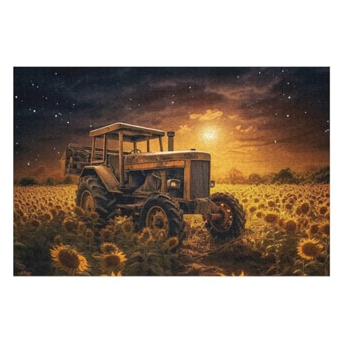 Traktor-Puzzlespiel Aus Holz, 1000 Puzzleteile, Kreatives Puzzle Für Teenager Und Erwachsene, Kreatives Spielzeug, Puzzles, （75×50cm） von AAPZY