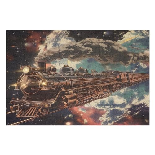Traumzug Holzpuzzle 1000 Teile Klassische Puzzles Erwachsene Kinder Puzzle DIY Kit Holzspielzeug Einzigartiges Geschenk Moderne Wohnkultur （75×50cm） von AAPZY
