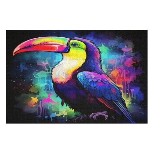 Tukane Holzpuzzle 1000 Teile, Knobelspiele Für Erwachsene, Teenager, Puzzles Unmögliche - Kinder Puzzle Zimmer Deko （75×50cm） von AAPZY