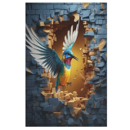 Vogel Holzpuzzle 1000 Teile,Puzzles Für Erwachsene, Impossible Puzzle, Geschicklichkeitsspiel Für Die Ganze Familie,Home Dekoration Puzzle, Puzzle Kinder Legespiel （78×53cm） von AAPZY