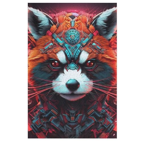 Waschbär Holzpuzzle 1000 Teile, Knobelspiele Für Erwachsene, Teenager, Puzzles Unmögliche - Kinder Puzzle Zimmer Deko （78×53cm） von AAPZY