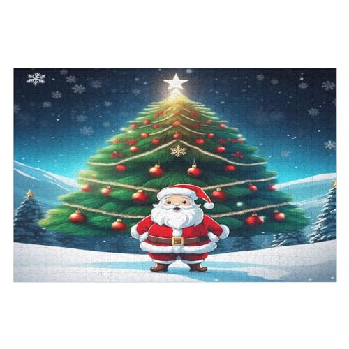 Weihnachtsmann Holzpuzzle 1000 Teile Klassische Puzzles Erwachsene Kinder Puzzle DIY Kit Holzspielzeug Einzigartiges Geschenk Moderne Wohnkultur （75×50cm） von AAPZY
