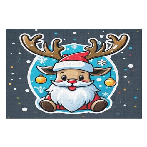 Weihnachtsmann – Puzzle 1000 Teile, Holzpuzzle, Herausforderndes Geschicklichkeitsspiel Für Die Ganze Familie, Kinder Erwachsenenpuzzle Ab 12 Jahren （75×50cm） von AAPZY
