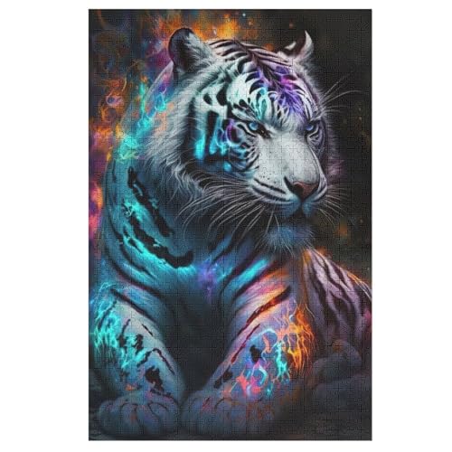 Weißer Tiger-Puzzlespiel Aus Holz, 1000 Puzzleteile, Kreatives Puzzle Für Teenager Und Erwachsene, Kreatives Spielzeug, Puzzles, 78×53cm Weißer Tiger-Puzzlespiel Aus Holz, 1000 Puzzleteile, Kreatives Puzzle Für Teenager Und Erwachsene, Kreatives Spielzeug, Puzzles, 78×53cm von AAPZY