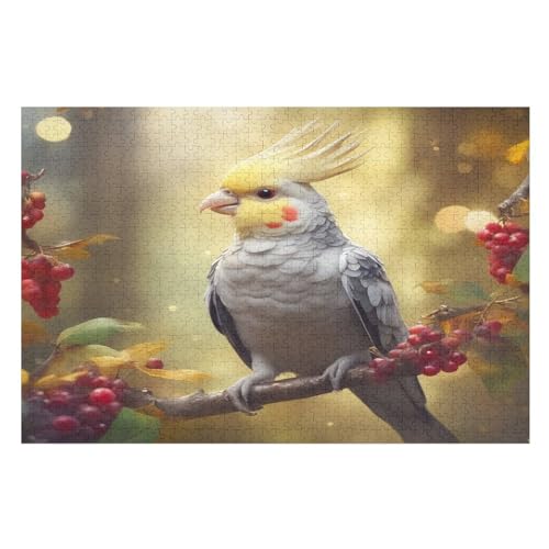 White Papagei Holzpuzzle 1000 Teile, Knobelspiele Für Erwachsene, Teenager, Puzzles Unmögliche - Kinder Puzzle Zimmer Deko （75×50cm） von AAPZY