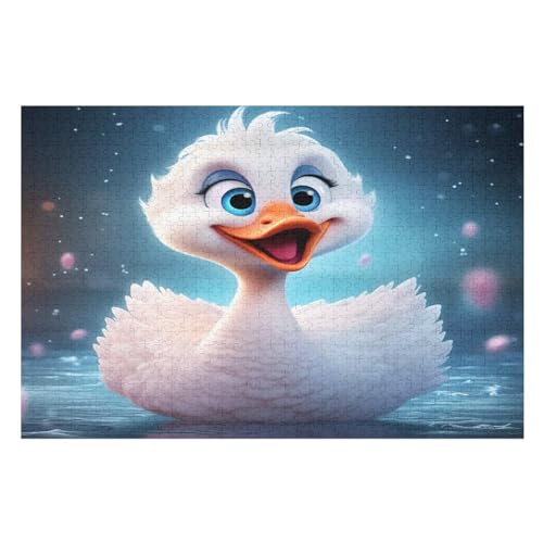 White Schwan Puzzles 1000 Teile Erwachsener Kniffel Spaß Für Die Ganze Familie - 1000 Puzzleteilige Motive, Holzpuzzle Kinder Erwachsene, Impossible Puzzle Schwer （75×50cm） von AAPZY