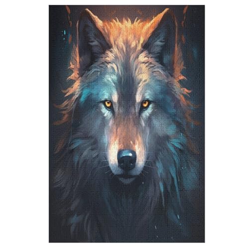 Wolf 1000 Teile Puzzle, Holzpuzzle, Puzzles Für Erwachsene Kinder, 1000 Teile Puzzle Für Jugendliche & Erwachsene Lernspiel Herausforderungsspielzeug （78×53cm） von AAPZY