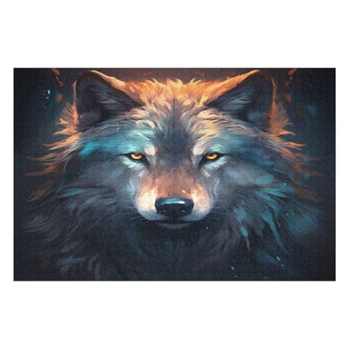 Wolf – Puzzle 1000 Teile, Holzpuzzle, Herausforderndes Geschicklichkeitsspiel Für Die Ganze Familie, Kinder Erwachsenenpuzzle Ab 12 Jahren （75×50cm） von AAPZY