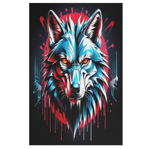 Wolf – Puzzle 1000 Teile, Holzpuzzle, Herausforderndes Geschicklichkeitsspiel Für Die Ganze Familie, Kinder Erwachsenenpuzzle Ab 12 Jahren （78×53cm） von AAPZY