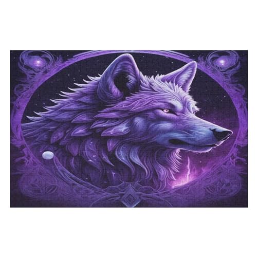 Wolf Puzzle 1000 Teile,Puzzles Für Erwachsene, Impossible Puzzle, Geschicklichkeitsspiel Für Die Ganze Familie, Puzzle Kinder,Holzpuzzle-Geschenk,Raumdekoration, （75×50cm） von AAPZY
