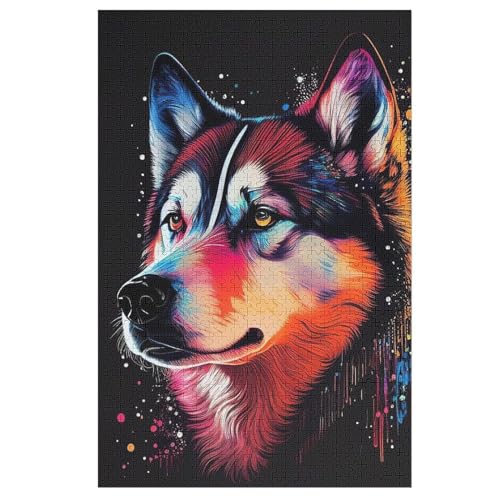 Wolf Puzzle Für Erwachsene 1000 Teile Premium 100% Recyceltes Brett Zum Lernen, Lernspielzeug, Familienspiele Kinder Holzpuzzle （78×53cm） von AAPZY