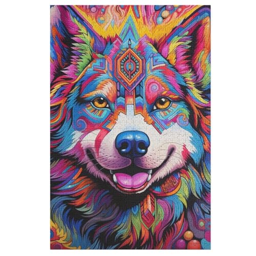 Wolf Puzzle Für Erwachsene 1000 Teile Premium 100% Recyceltes Brett Zum Lernen, Lernspielzeug, Familienspiele Kinder Holzpuzzle （78×53cm） von AAPZY