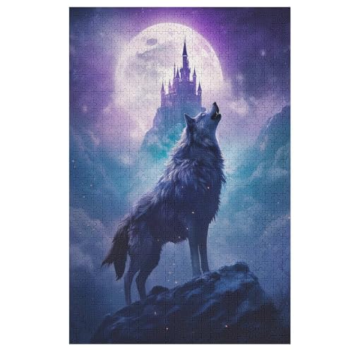 Wolf Puzzle Für Erwachsene 1000 Teile Premium 100% Recyceltes Brett Zum Lernen, Lernspielzeug, Familienspiele Kinder Holzpuzzle （78×53cm） von AAPZY