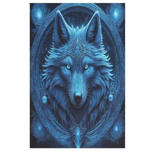 Wolf Puzzles 1000 Teile Erwachsener Kniffel Spaß Für Die Ganze Familie - 1000 Puzzleteilige Motive, Holzpuzzle Kinder Erwachsene, Impossible Puzzle Schwer （78×53cm） von AAPZY