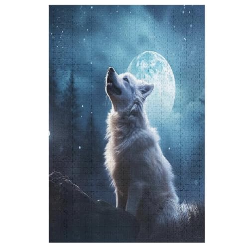 Wolf-Puzzlespiel Aus Holz, 1000 Puzzleteile, Kreatives Puzzle Für Teenager Und Erwachsene, Kreatives Spielzeug, Puzzles, （78×53cm） von AAPZY