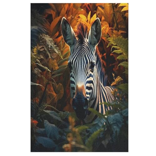 Zebra -Puzzle, 1000 Teile,Holzpuzzle Für Erwachsene Kinder, Lustiges Spielzeug, Denkspiel, Spielzeug, Bildungsspiel, Herausforderung, Pädagogisch, （78×53cm） von AAPZY