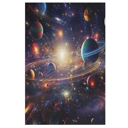 buntes Universum Holzpuzzle 1000 Teile, Knobelspiele Für Erwachsene, Teenager, Puzzles Unmögliche - Kinder Puzzle Zimmer Deko （78×53cm） von AAPZY