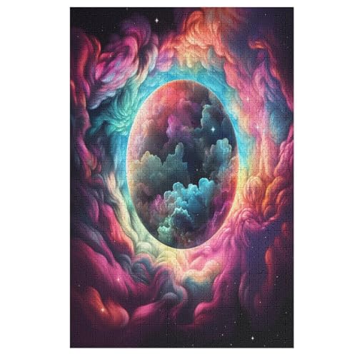 buntes Universum Puzzle 1000 Teile, Holzpuzzle Für Erwachsene, Impossible Puzzle, Geschicklichkeitsspiel Für Die Ganze Familie, Puzzle Farbenfrohes Legespiel Kinder Puzzles （78×53cm） von AAPZY